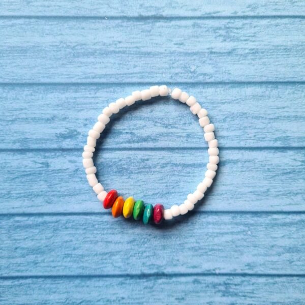 LGBT wooden bracelet - white