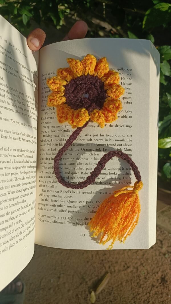 Crochet Sunflower bookmark