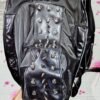 Goth Meets Bling - Black Hoodie Backpack with White Skull - Image 3