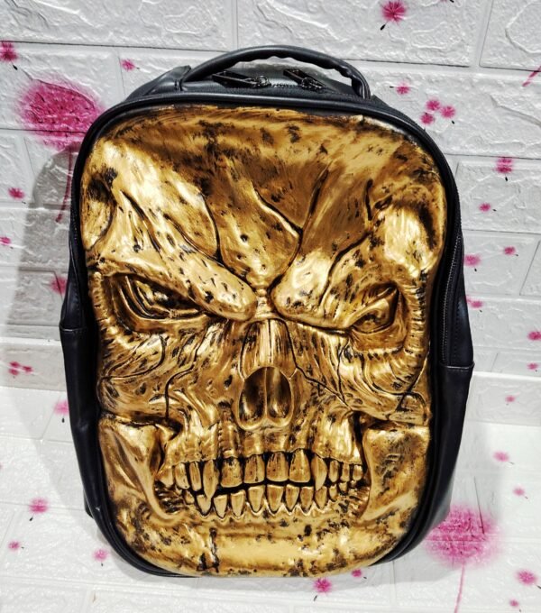 Goth Meets Bling – Gold Skull Backpack