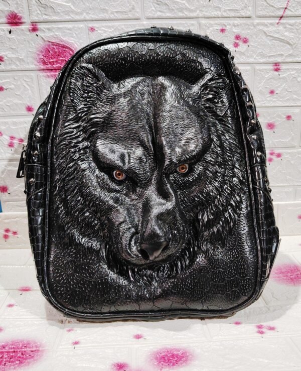 Goth Meets Bling - Black Bear Motif Backpack