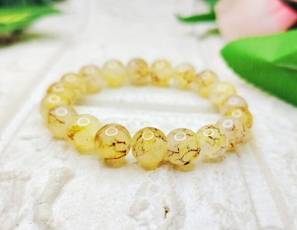 GMB: Unique Pattern Natural Stones Beaded Bracelet (Yellow)