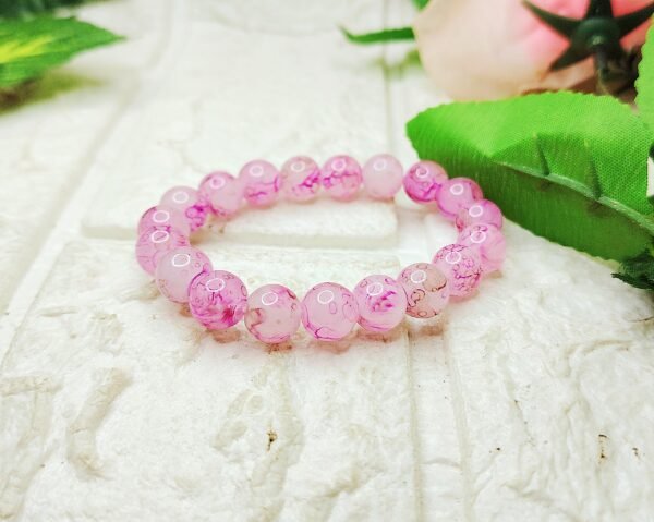 GMB: Unique Pattern Natural Stones Beaded Bracelet (Pink)