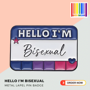Hello I'm Bisexual Metal Lapel Pin Badge