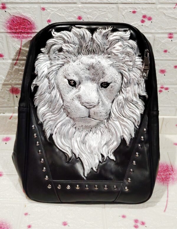 Goth Meets Bling – Silver Lion Backpack