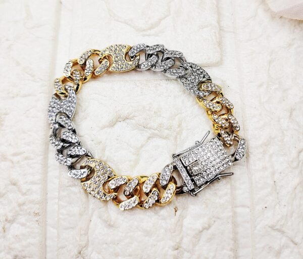 GMB: Dual Tone Iced Out Bling Wristband