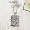 GMB – Silver Tone Large Dragon Pendant and Chain - Image 2