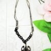 GMB – Punk Silver and Black Necklace with Flaming Cross - Image 2