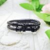 GMB – Goth Black Faux Leather Band with Skull Accents - Image 2