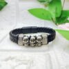 GMB – Punk Faux Leather Band with Skull Accents - Image 2