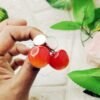 GMB – Quirky Cherry Earrings: 3D Dangle Style - Image 2