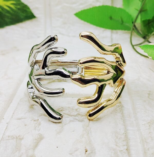 GMB – Wide Stainless Steel Branch Pattern Kada (Dual Tone)