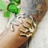 GMB – Wide Stainless Steel Branch Pattern Kada (Dual Tone) - Image 4