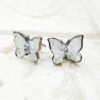 Butterfly Ear Studs – Stone & Metal 3D Insect Jewellery - Image 2