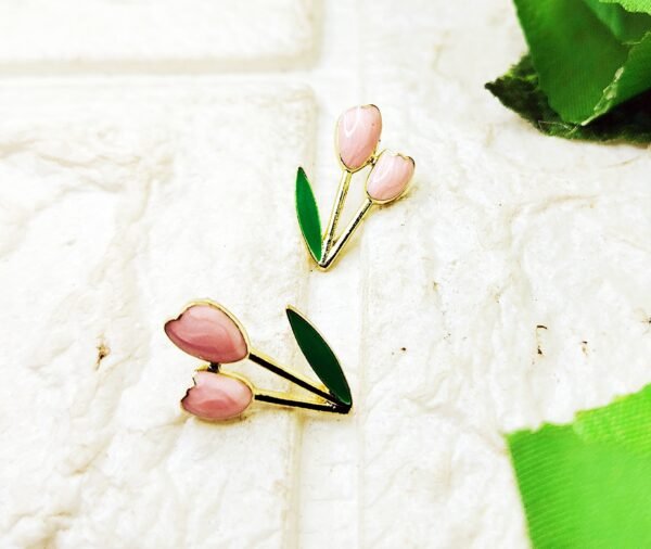 GMB – Tulip Ear Studs (Set of 2 Pairs, Enamel Coated)