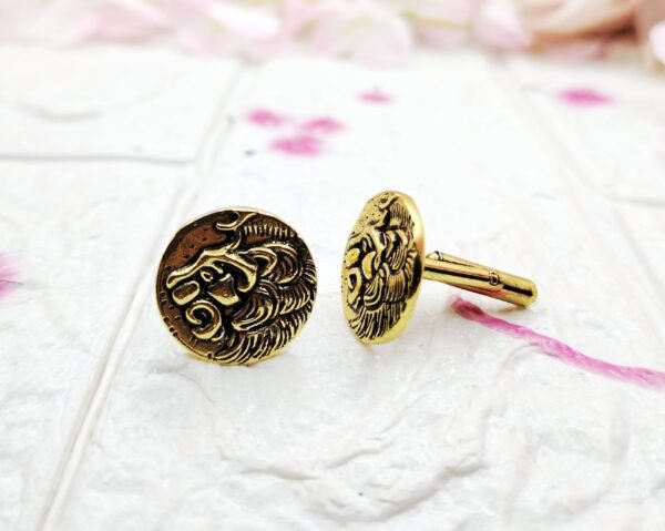GMB – Antique Gold Lion Motif Cufflinks