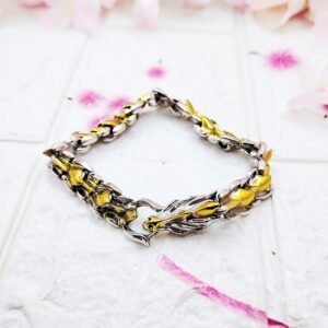 GMB – Sleek Dual Tone Dragon Shaped Wristband (Steel)