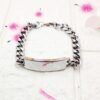 GMB – Silver Tone Classy & Sleek Wristband (Steel) - Image 2