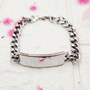 GMB – Silver Tone Classy & Sleek Wristband (Steel)