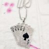 GMB – Statement Bling Cards Deck Pendant with Steel Chain (BLACK) - Image 2
