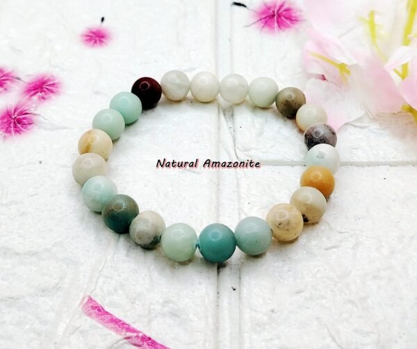 GMB – Natural Amazonite Plain Elasticated Beaded Band