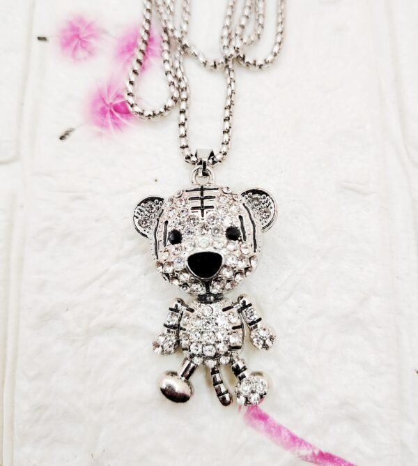GMB – Cute Bling Tiger Pendant with Chain (Steel)