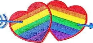 Rainbow Heart Embroidered Iron-On Patch