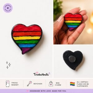 PRIDE Clay Heart Fridge Magnet