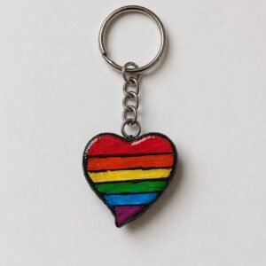 PRIDE Heart Key Chain