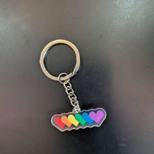 🌈Acrylic Rainbow Seven Heart Keychains