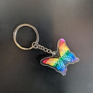 🌈 Acrylic Rainbow Butterfly Keychains