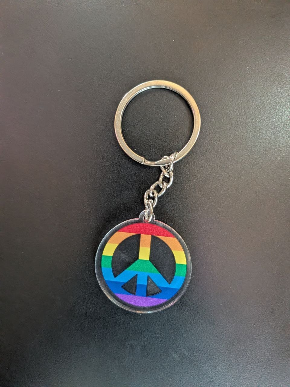 Acrylic Rainbow Peace Keychains