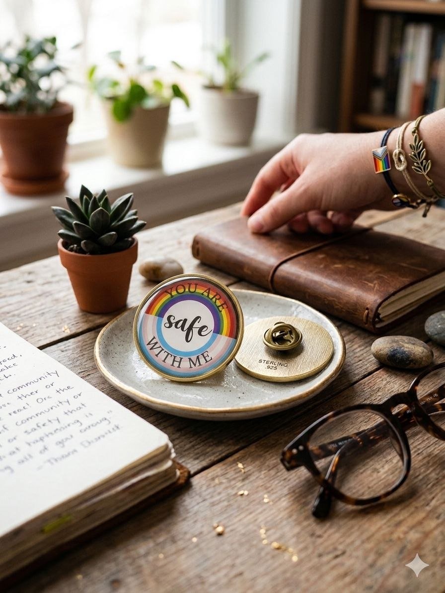 You Are Safe With Me Lapel Pin