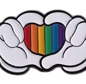 Rainbow Heart Hands Lapel Pin