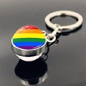 Rainbow Pride Flag Glass Crystal Keychain