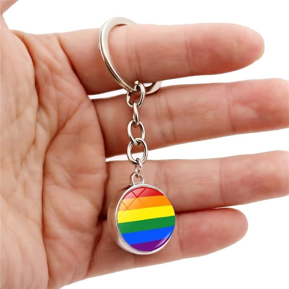 Rainbow Pride Flag Glass Crystal Keychain - Image 4