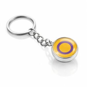 IntersexFlag Glass Crystal Keychain